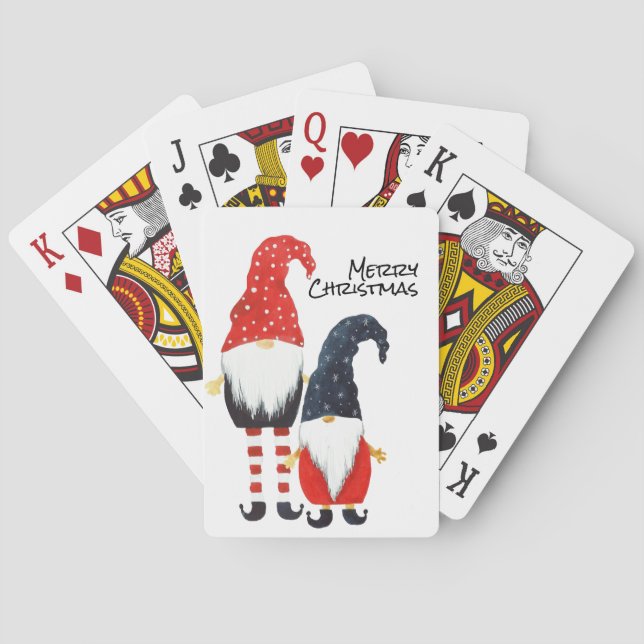 Zwei Weihnachtselfen spielen Karten Spielkarten (Rückseite)