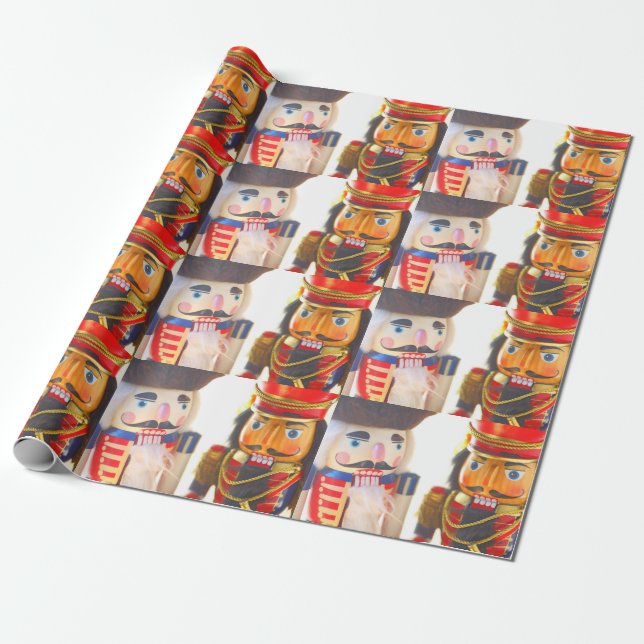Zwei Weihnachtsnussknacker Geschenkpapier (Ungerollt)