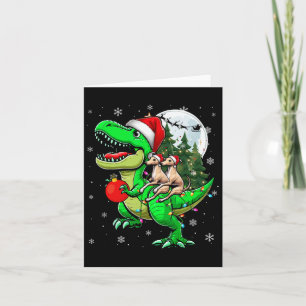 Zwei Weihnachtswhippets reiten T-rex Rentier Lover Karte