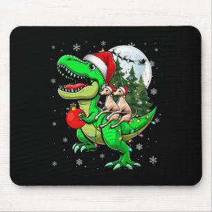 Zwei Weihnachtswhippets reiten T-rex Rentier Lover Mousepad