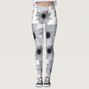 zwei weiße Blume Leggings