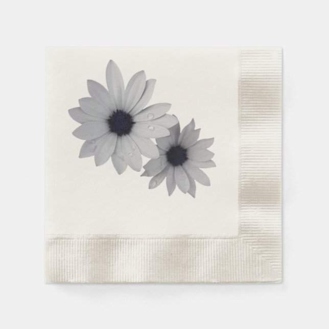 zwei weiße Blume Serviette (Vorderseite)