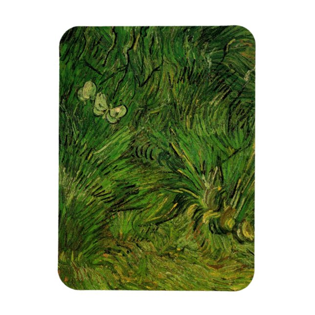 Zwei weiße Schmetterlinge von Vincent van Gogh Magnet (Vertikal)
