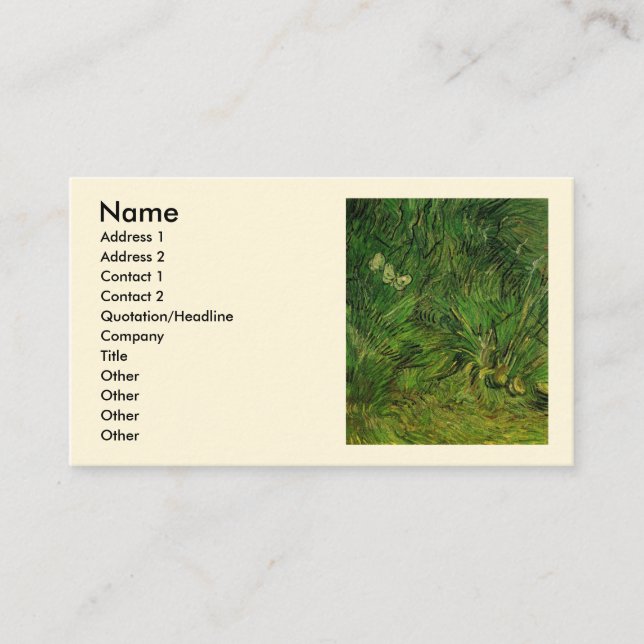 Zwei weiße Schmetterlinge von Vincent van Gogh Visitenkarte (Vorderseite)