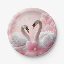 zwei weiße Schwäne Pappteller