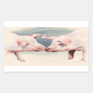 Zwei wenig Piggies 2012 Rechteckiger Aufkleber