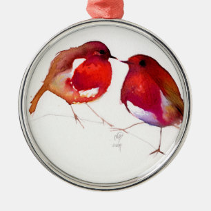 Zwei wenige Tinten-Vögel 2014 Silbernes Ornament