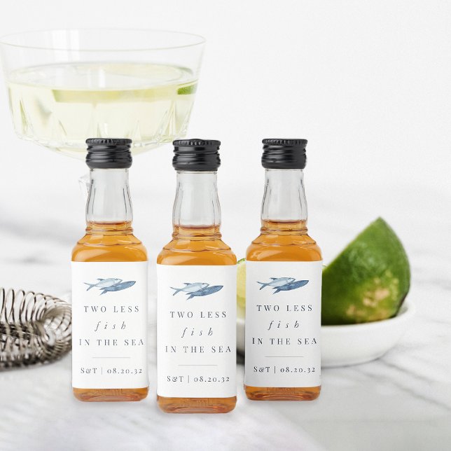 Zwei weniger Fische im Meer Alkoholflaschenetikett (Von Creator hochgeladen)