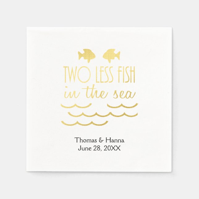 Zwei weniger Fische im Meer Hochzeit Serviette (Vorderseite)