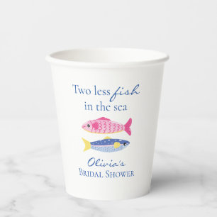 Zwei weniger Fische im Meer Küsten-Bridal-Shower Pappbecher