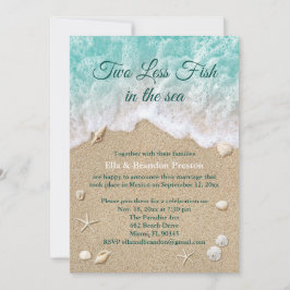Zwei weniger Fische im Meer nach der Hochzeit Einladung