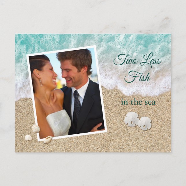 Zwei weniger Fische im Meer Save the Date Foto Postkarte (Vorderseite)
