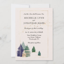 Zwei werden zu einem Christlichen Hochzeitwald Einladung