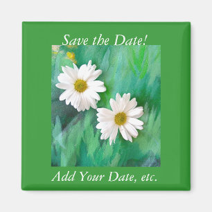 Zwei White Daisies Square Magnet