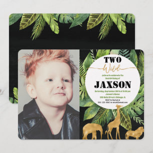 Zwei wilde Einladungen für den zweiten Geburtstag