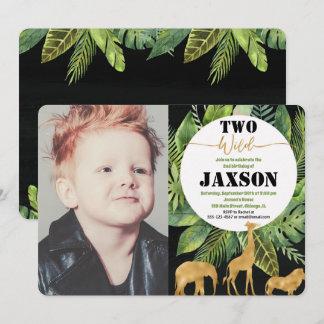 Zwei wilde Einladungen für den zweiten Geburtstag