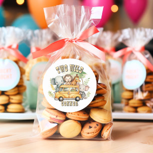 Zwei wilde Jungen Geburtstagssafari Runder Aufkleber