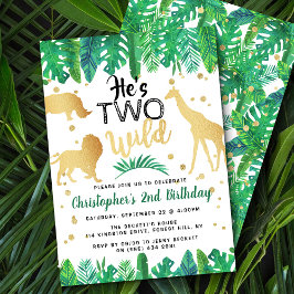 Zwei wilde Jungs zweite Geburtstagsparty Einladung