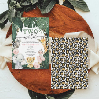 Zwei Wildtiere zum Geburtstag Einladung