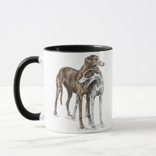Zwei Windhund-Freund-Hundekunst Tasse