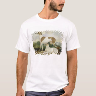 Zwei Windhunde in einer Landschaft (Öl auf Leinwa T-Shirt