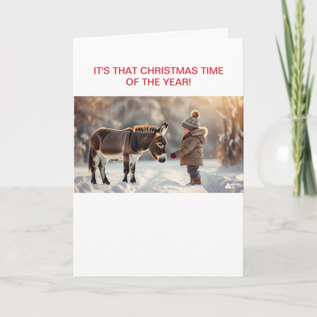 ZWEI WINTERFREUNDE BEI CHRISTMAS EINLADUNG (Vorderseite)