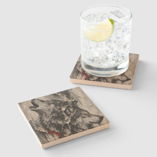 Zwei Wölfe, Ein Herz Steinuntersetzer