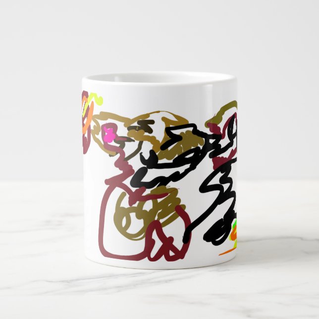 Zwei Wölfe Herbst Jumbo-Tasse (Vorderseite)