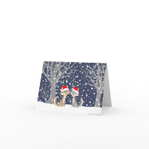 Zwei Wölfe im Winter Weihnachtsnotecard