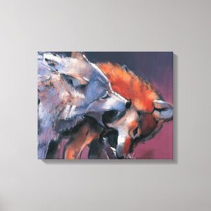 Zwei Wölfe Leinwanddruck