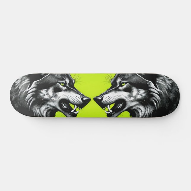 Zwei Wölfe Skateboard (Horizontal)