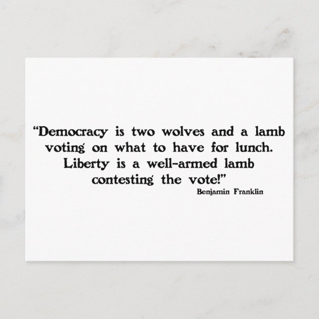 Zwei Wölfe und ein Lamm Postkarte (Vorderseite)