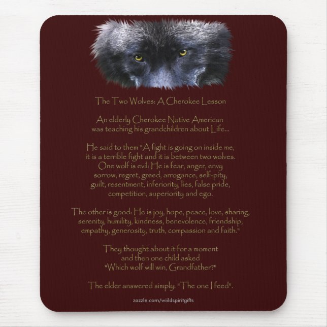 ZWEI WOLVES CHEROKEE TALE Art Mousepad (Vorne)