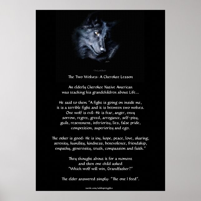 ZWEI WOLVES CHEROKEE TALE Art Poster (Vorne)