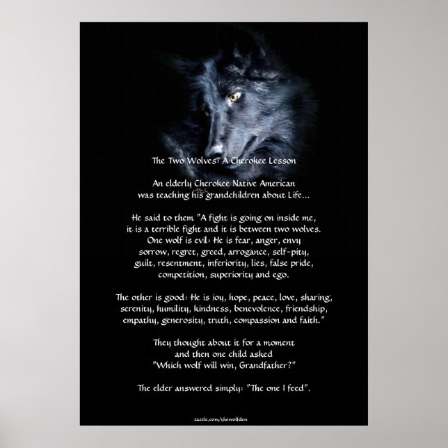ZWEI WOLVES CHEROKEE TALE Art Poster (Vorne)