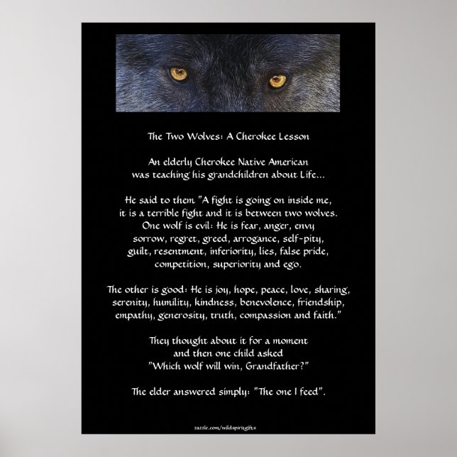 ZWEI WOLVES CHEROKEE TALE Art Poster (Vorne)