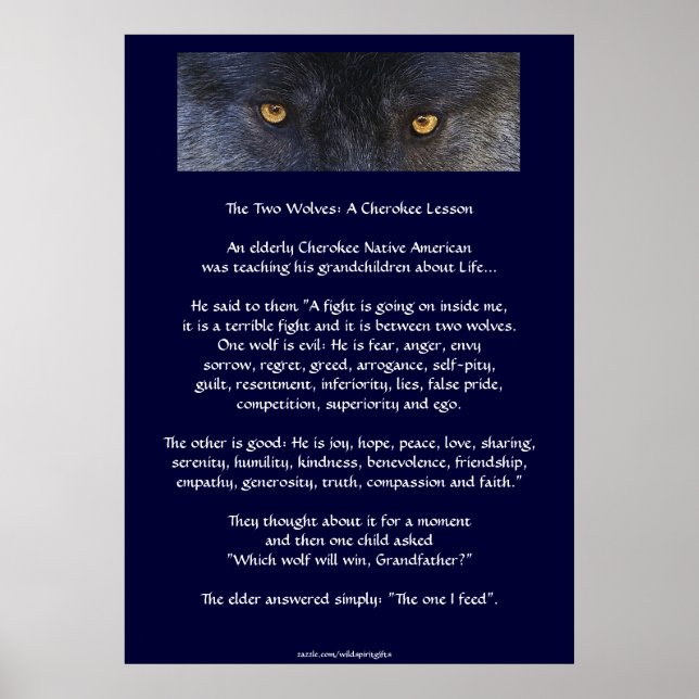 ZWEI WOLVES CHEROKEE TALE Art Poster (Vorne)