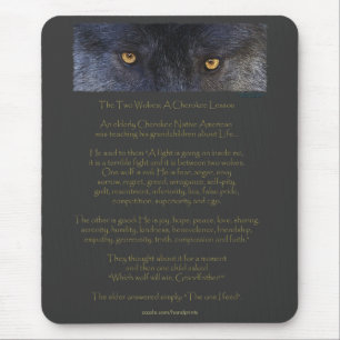 Zwei Wolves Cherokee Wisdom Tale Mousepad