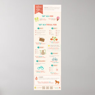 Zwei Wortverben mit "get" Poster