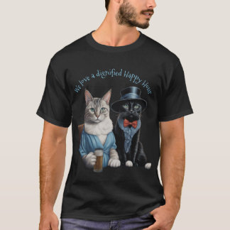 Zwei wunderliche, elegant gekleidete Katzen zur Ha T-Shirt