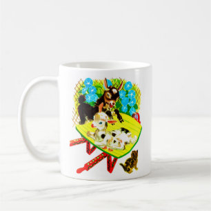 zwei Ziegen ein Kätzchen Kaffeetasse