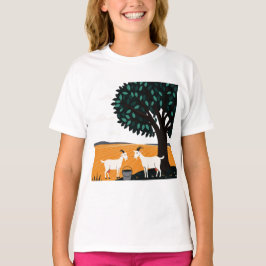 Zwei Ziegen unter einem Baum T-Shirt