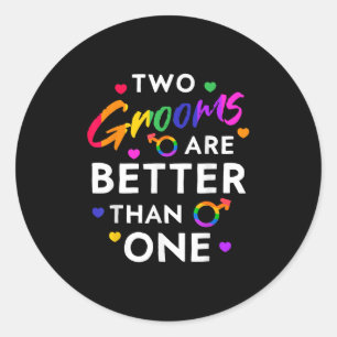 Zwei Zimmer sind besser als ein T-Shirt Gay Bachel Runder Aufkleber