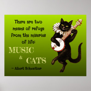 Zwei Zufluchtsmittel Musik Katzen Schweitzer Poster