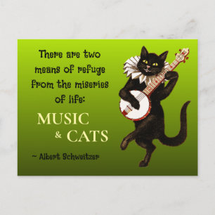 Zwei Zufluchtsmittel Musik Katzen Schweitzer Postkarte