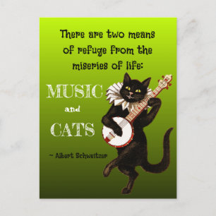 Zwei Zufluchtsmittel Musik Katzen Schweitzer Postkarte