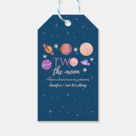 Zwei zum Mond Weltraumschiff Planeten 2. Geburtsta Geschenkanhänger