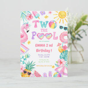 Zwei zum Pool Tropical 2. Geburtstag Einladung