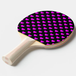 Zwei zusätzliche Seiten - Schwarze und rosa Herzen Tischtennis Schläger