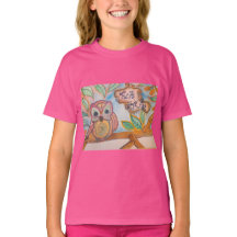 Zweifach Zweiwoo, Girls Owl T - Shirt
